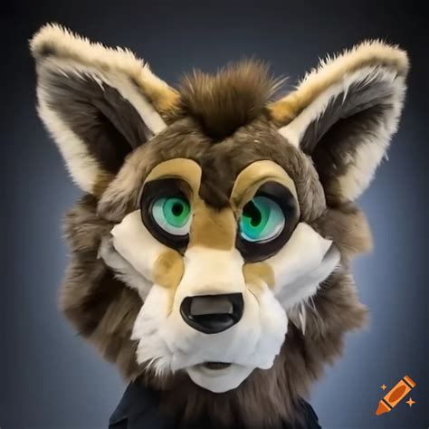 Wolf Fursuit Head With Open Mouth On Craiyon