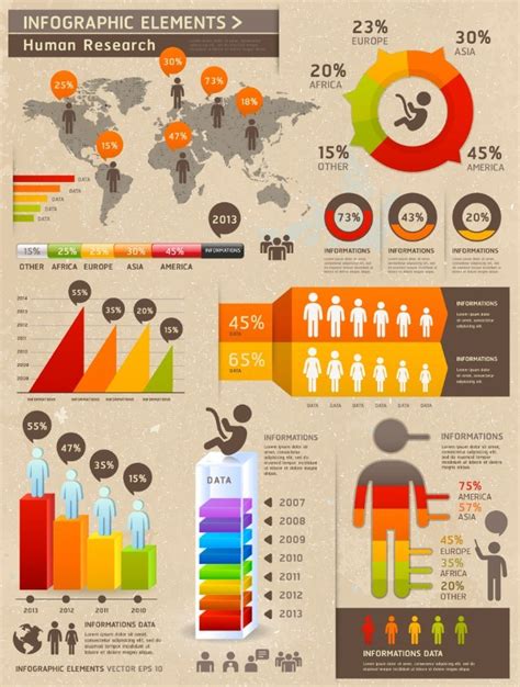 Download Free Vector Human Research Infographic Elements - Free Vector Infographics