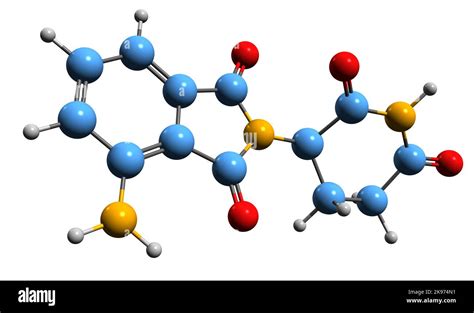 3d Image Of Pomalidomide Skeletal Formula Molecular Chemical