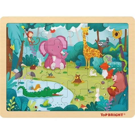 Puzzle Animaux de Forêt Top bright 24 pièces Bois Cdiscount