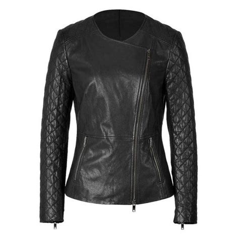 Womens Asymmetrical Style Collarless Leather Jacket