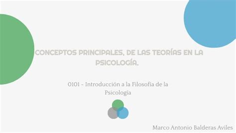 Conceptos Principales De Las Teorías En La Psicología