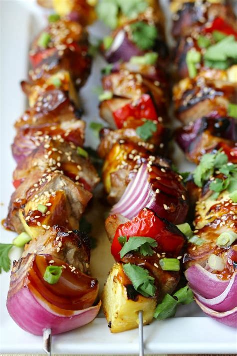 Grilled Teriyaki Pork Kebabs Karens Kitchen Stories