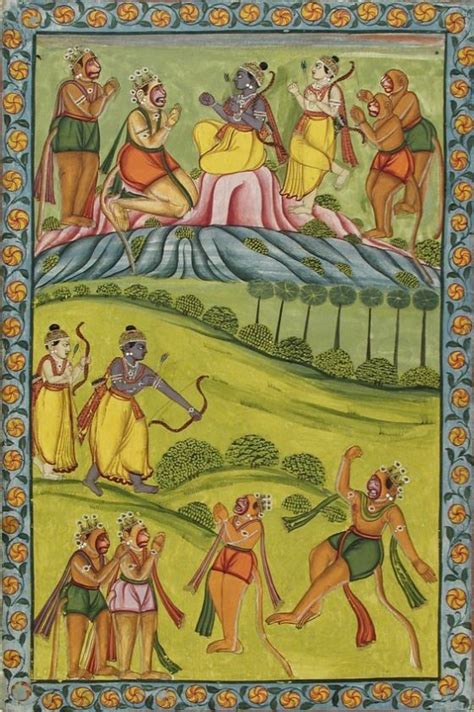 Rama Kills Vali Folio From The Impey Ramayana Adventures Of Rama