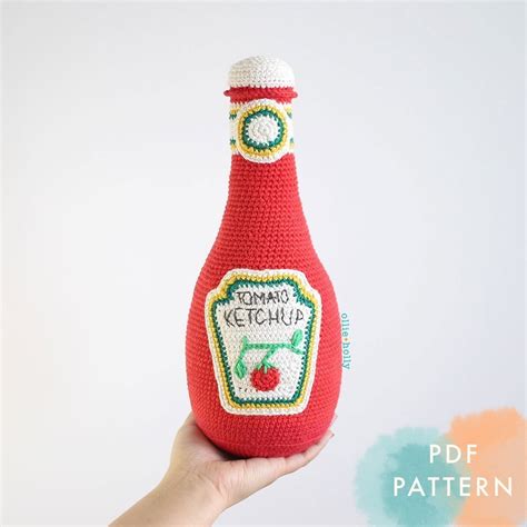 Ketchup Bottle Pillow Amigurumi Crochet (Pattern Only) - Ollie + Holly ...