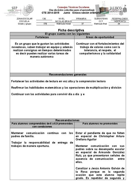 Ficha Descriptiva Pdf Ciencia Cognitiva Modificación De Comportamiento