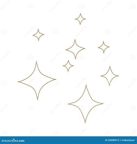 Outlines Star Icon Twinkling Stars Sparkles Winkling Stars Vector