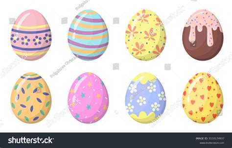 Pastel Easter Eggs Set Illustration Cartoon Stock Vector Royalty Free