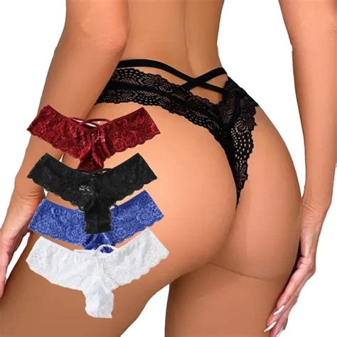 Paquete Panty Bikini Señoras Tanga Cordón De Encaje Sexy Envío gratis