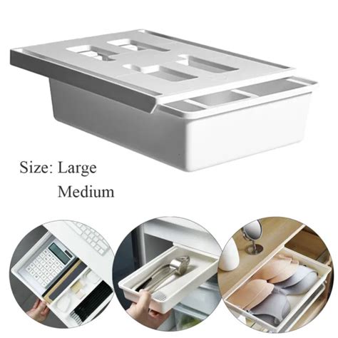 SELF ADHESIVE UNDER Desk Table Drawer Tray Hidden Pencil Storage