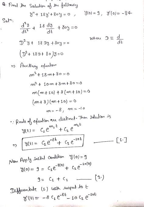 [solved] Find The Solution Of The Following Initial Value Problem