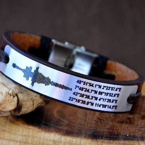 Mens Leather Soundwave Bracelet Xmas Gift Ideas For Boyfriend