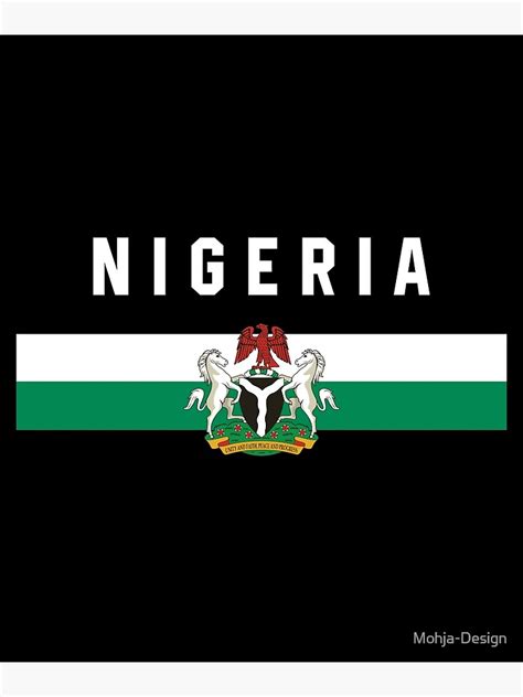 Nigeria Flag And Coat Of Arms Poster For Sale By Mohja Design Redbubble