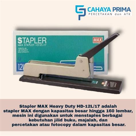 Jual Stapler Max Heavy Duty Hd L Adalah Stapler Kapasitas Besar