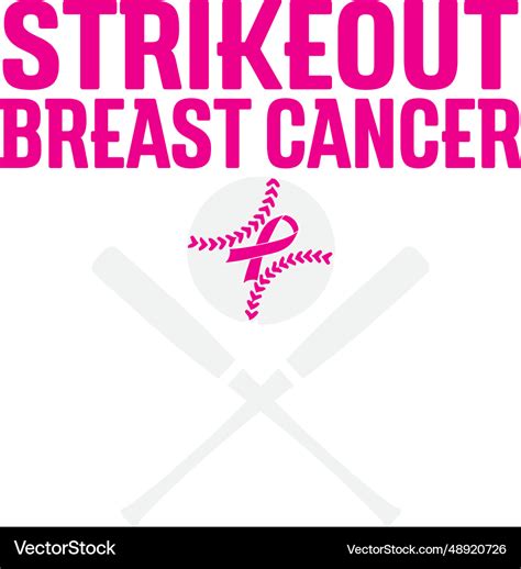 Strikeout Breast Cancer Baseball Svg Design Vector Image