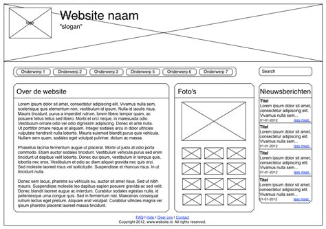 Visual Interface Design Functioneel Ontwerp Website Wireframes