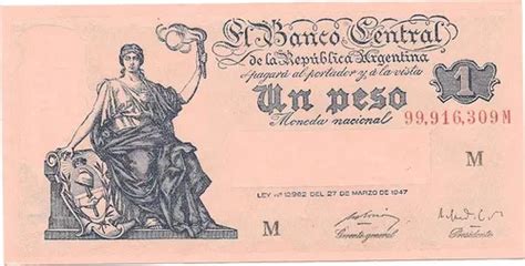 Billete 1 Peso Progreso Año 1950 Serie M Sin Circular MercadoLibre