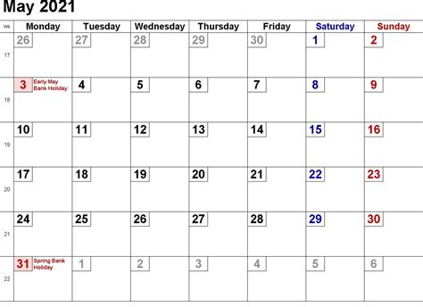 2021 Calendar With Week Numbers Printable Pdf