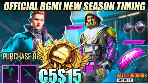 OFFICIAL BGMI NEW C5S15 SEASON AND CYCLE TIMING NEW TIER REWARDS