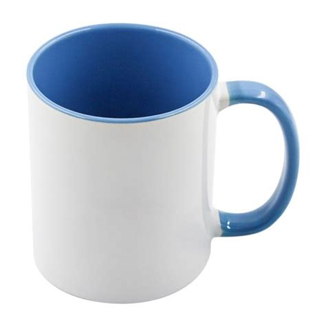 Taza Con Interior Y Asa De Color Para Sublimaci N Azul Claro