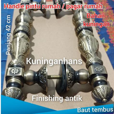 Tarikan Pintu Handle Pintu Rumah Kuningan Antik Klasik Unik Bahan