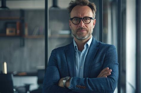 Confident Mature Professional Poses For Business Portrait In Office
