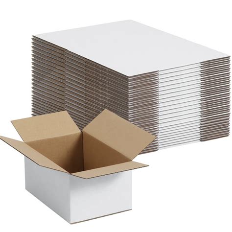 6x4x3 White Corrugated Cardboard Shipping Boxes Set Of 40 For Small Business