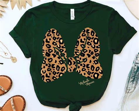 Cute Disney Minnie Mouse Leopard Print Bow Shirt Magic Kingdom Trip