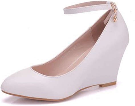 Zapatos De Cuña Elegantes Blancos Sandalias Casuales De Verano para