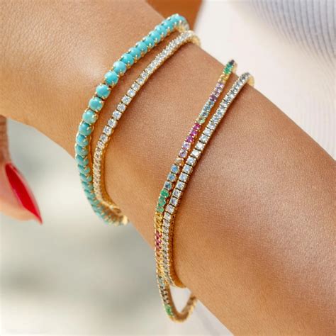 Fashionable Zircon Tennis Bracelets For Women Dazzling Various Shape