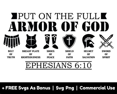 Put On The Full Armor Of God Svg Ephesians 6 10 Svg Etsy Australia