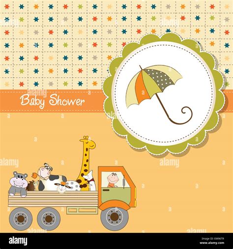 Tarjeta De Baby Shower Divertida Caricatura Imagen Vector De Stock Alamy