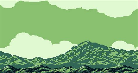 green mountain illustration #GameBoy #green #vintage pixel art #720P # ...