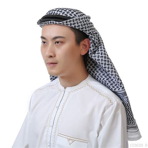 138138cm Man Muslim Arabic Various Head Scarf Keffiyeh Square Plaid