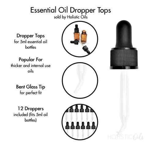 Droppers For Essential Oil Bottles Bent Tip Glass Dropper High