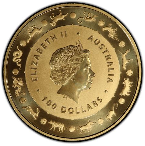 100 Dollars Elizabeth II 4th Portrait Year Of The Monkey Gold