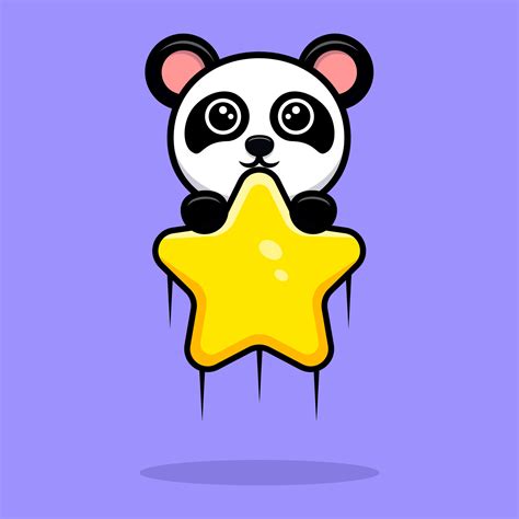 Cute Panda Floating With Star Cartoon Mascot 5055124 Vector Art At Vecteezy