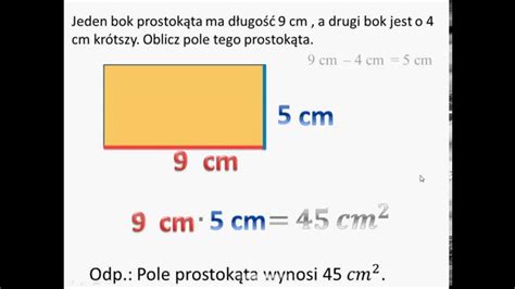 Oblicz pole prostokąta YouTube