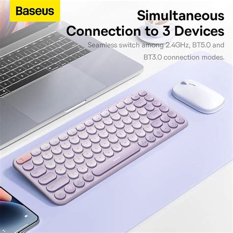 Baseus K01a Wireless Tri Mode Keyboard Ergonomic Design Multi Connection With High Portability