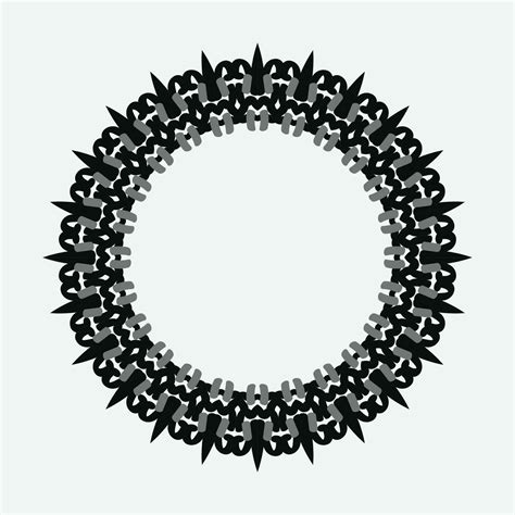 Round Ornamental Frame Black And White Frame Arabic Andalusian