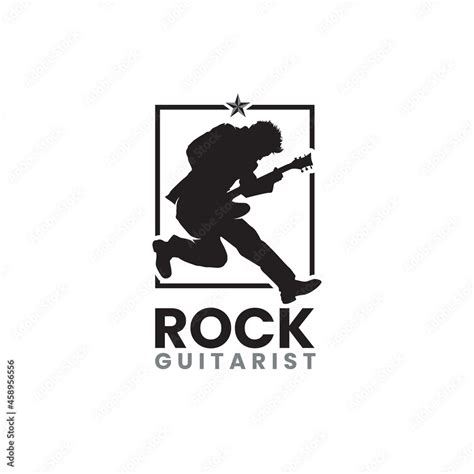 Guitarist Logo Rockstar Logo Music Festival With Guitarist Silhouette