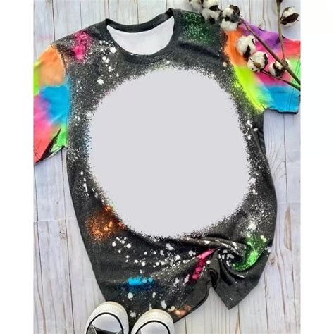 Leopard Print Sublimation Bleached Shirts Heat Transfer Blank Bleach