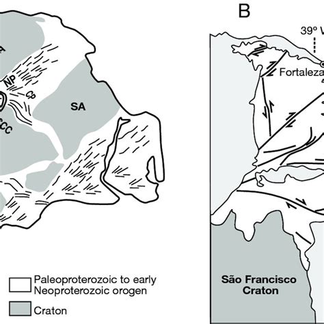 A Prerift Reconstruction Of Western Gondwana Showing The Main