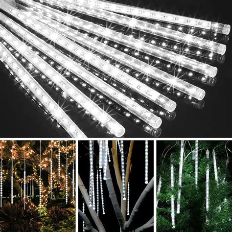 Herrnalise Solar LED Lights Meteor Shower Rain Tree String Light Garden