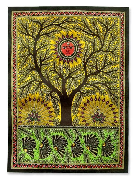 Madhubani Painting Tree Of Life Madhubani Painting Folk Art