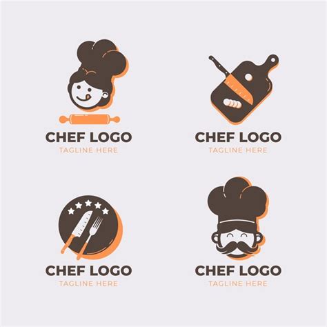 Free Vector Flat Female Chef Logo Templates