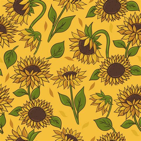 Seamless Pattern With Sunflowers Vector Graphics 9926234 Vector Art At Vecteezy