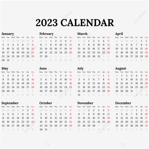 Simple 2023 Calendar Black Minimalist Design Kalender, Calendar 2023 ...