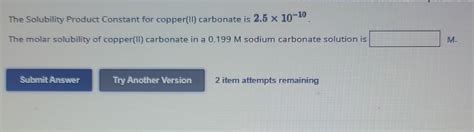 Solved The Solubility Product Constant for copper(II) | Chegg.com