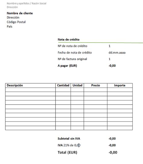 Nota De Cr Dito Qu Es Una Nota De Cr Dito Modelo Factura